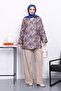 Indigo Ethnic Patterned Side Tie Kimono Jacket - 2