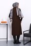 Brown Buttoned Long Boucle Vest - 4