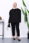 Black Shoulder Pad Button Jacket - 2