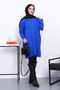 Cobalt Blue Cold Yarn Mercerized Knitwear Tunic - 2