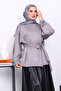 Gray Sleeve Epauletted Lined Suede Jacket