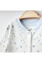 Hospital Release Newborn Baby Boy Cotton Romper Bodysuit and Hat 3-Piece Set Blue & Green - 2