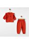 Girl's 2-Piece Top and Bottom Set Newborn Baby Girl Gift Double Cotton Set Red & Natural Red - 4