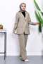 Khaki Buttoned Jacket and Pants Set - 2