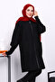 Black Zippered Wool Cashmere Coat