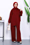 Burgundy Zippered Tunic and Pants Scuba Suit