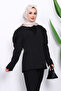 Black Shoulder Pad Button Jacket - 3