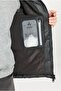 Standard Fit Regular Cut Mock Neck Side Pockets Casual Black Coat - 4