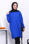 Cobalt Blue Cold Yarn Mercerized Knitwear Tunic - 3