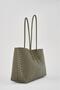 Women's Long Tote Bag Green Braided - 4