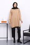 Biscuit Cold Yarn Mercerized Knitwear Tunic - 2