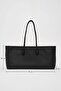 Women's Long Tote Bag Black - 7