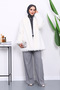 Ecru Lined Short Fur Coat - 2