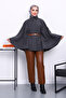 Anthracite Hakim Yaka Poncho with Belt - 2
