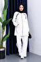 Ecru Zippered Tunic and Trousers Modal Set