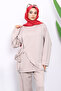 Stone Side Belted Trouser Suit - 3