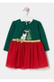 Baby Girl Waist Bow Detailed Wrap Christmas Dress Nbk-24923 - 3
