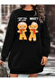 Women's Gingerbread Printed Fleece Sweatshirt Dress - 2