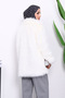 Ecru Lined Short Fur Coat - 4