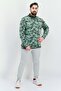 Men Mock Neck Long Sleeves Space Dye Sweatshirt, Green - 4