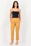 Women Street Fit Textured Straight Leg Pants, Light Brown - 3