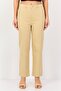 Women Cropped Fit Solid Chino Pants, Beige