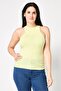 Women Round Neck Textured Sleeveless Tank Top, Light Green