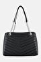 Women Brand Logo Shoulder Bag, Black - 3