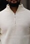 Zippered Mock Neck Comfortable Fit Knit Sweater - 3