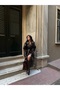 Women's Long Leather Trench Coat - 3