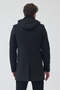 Men's Anthracite Color Slim Fit Zippered Half Quilted Hooded Cashmere Coat - 7