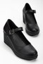 Beret Leatherette Black Black Women's Wedge Sole Shoes
