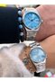 Lover Couple Watches, Silver Yellow Color, Steel Band, in Separate Boxes, with Bracelet Gift - 5