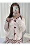 Women's Patterned Berlin Ribbed Knit Pajama Set with Underwear - 6