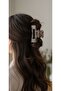 Large Women's Hair Clip with Light Marble Pattern 8.5 cm Barrette Clip Model Elegant Non-Tarnishing Hair Accessory - 4