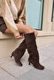 Roksana Women's Brown Genuine Leather Suede Boots - 2
