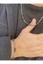 Stainless Steel Men's Necklace Chain Bracelet Set with Natural Stone Detail - 5