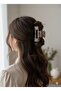 Large Women's Hair Clip with Light Marble Pattern 8.5 cm Barrette Clip Model Elegant Non-Tarnishing Hair Accessory