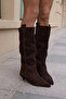 Marceli̇ Women's Brown Real Suede Unlined Boots - 6