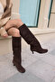 Roksana Women's Brown Genuine Leather Suede Boots - 3