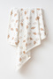 Sweat Bear White Natural Cotton 80X90 cm Single Layer Baby Blanket Yk20021