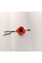 Red Poppy Flower Murano Glass Beaded Bracelet - 5