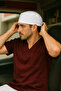 Set of 2 Men's Emergency Paramedic Workers Medical Uniform Single Top Scrubs White Surgical Cap with Gift - 2