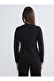 Lcw Vision Black Double-Breasted Collar Women's Knitwear Cardigan - 4