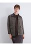 Peak New Season Brown Leather Collar Plaid Oversized Women's Cashmere Jacket. - 4