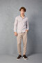 Brown-White Striped Cotton Lycra Slim Fit Men's Shirt - 6