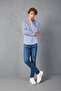 Laci̇-White Striped Cotton Lycra Slim Fit Men's Shirt - 6