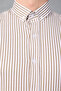 Brown-White Striped Cotton Lycra Slim Fit Men's Shirt - 3