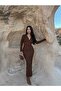 V-Neck Long Sleeve Maxi Length Stretchy Stretch Fabric Plain Elegant Tassels Dress