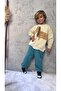 Boys' Cotton Cream Dog Print Sweatshirt and Blue Sweatpants Set - Soft Fabric Comfort - 5